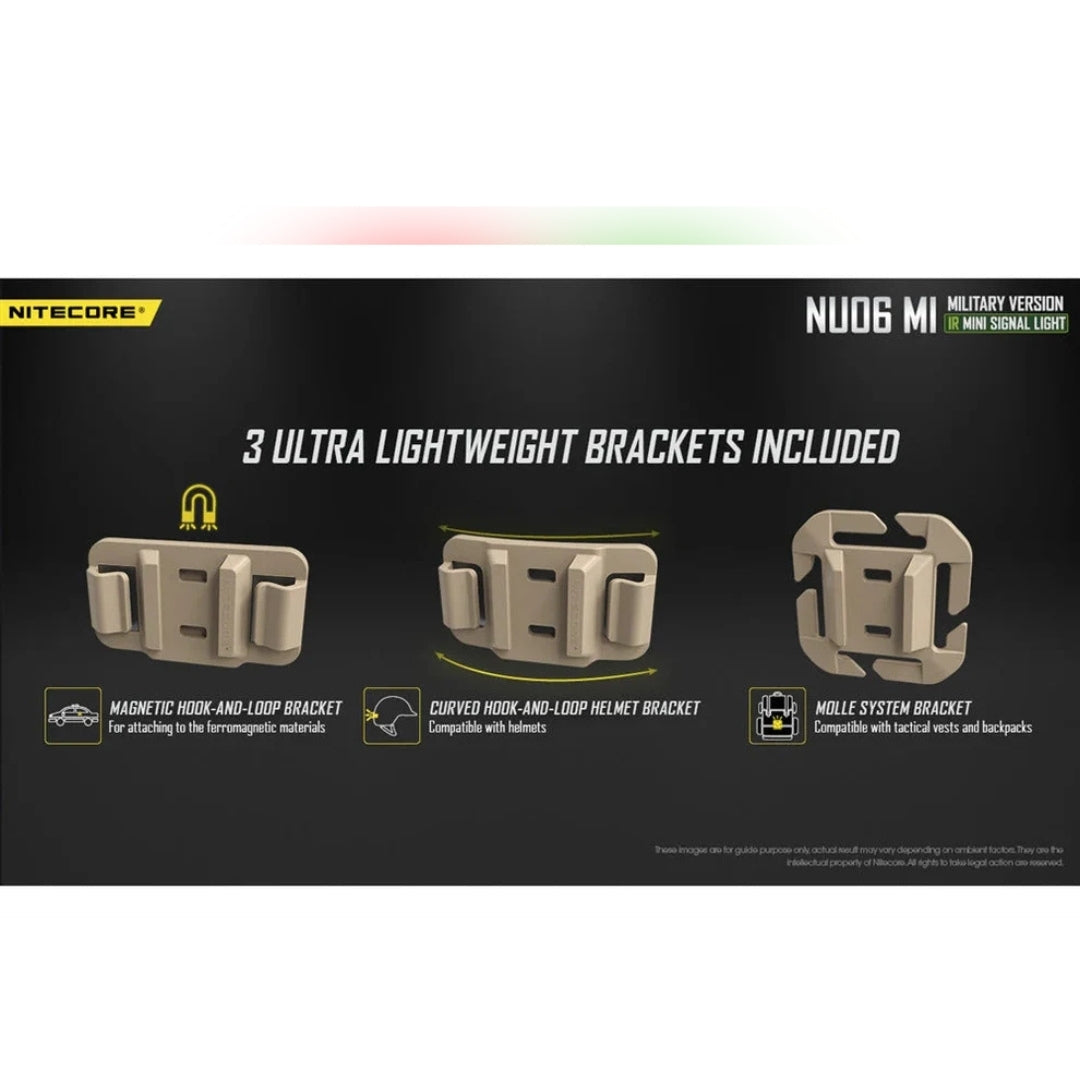 נורת סימון טקטי Nitecore NU06MI - 4 צבעים + IR, נטען USB-C