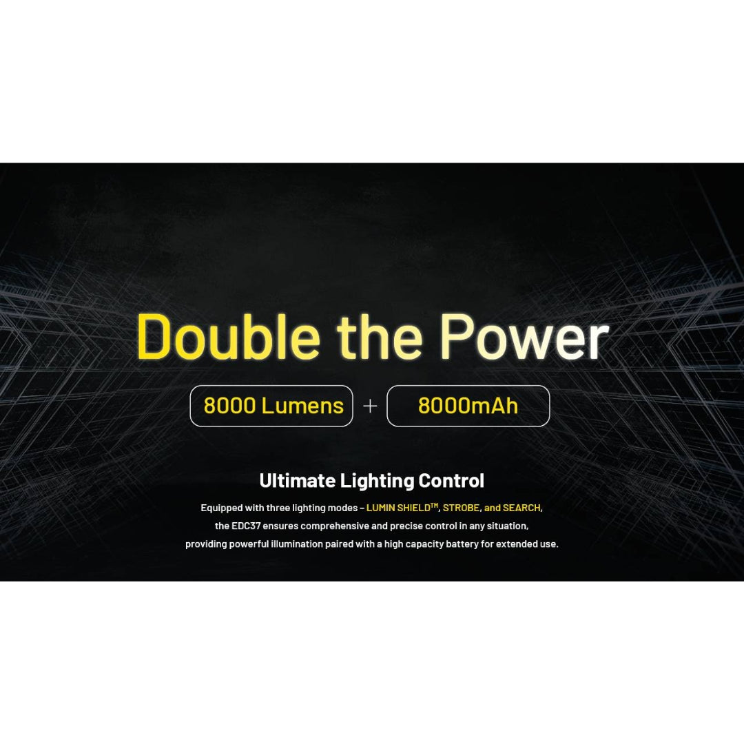 פנס טקטי Nitecore EDC37 - 8000 לומן, טווח 420 מטר