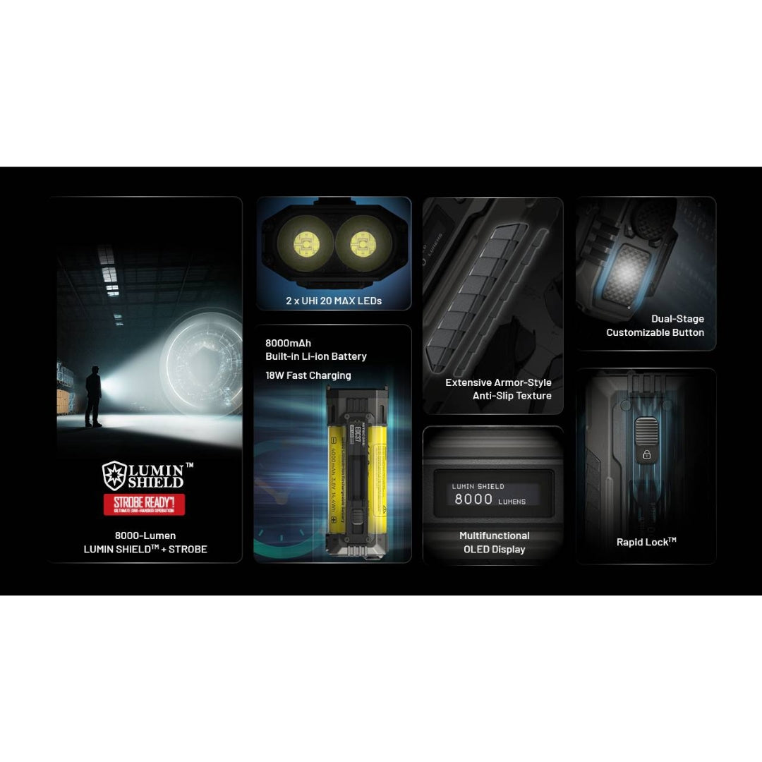 פנס טקטי Nitecore EDC37 - 8000 לומן, טווח 420 מטר