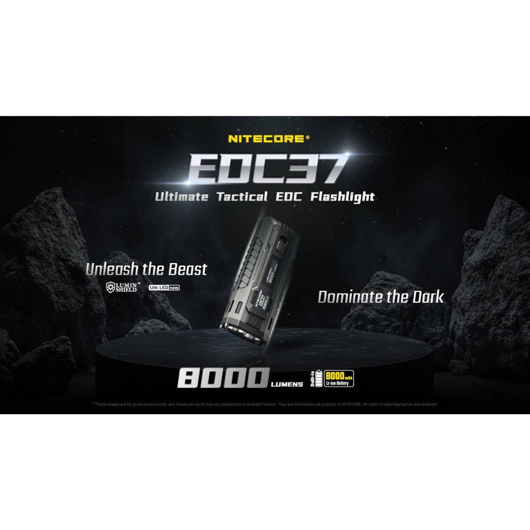 פנס טקטי Nitecore EDC37 - 8000 לומן, טווח 420 מטר