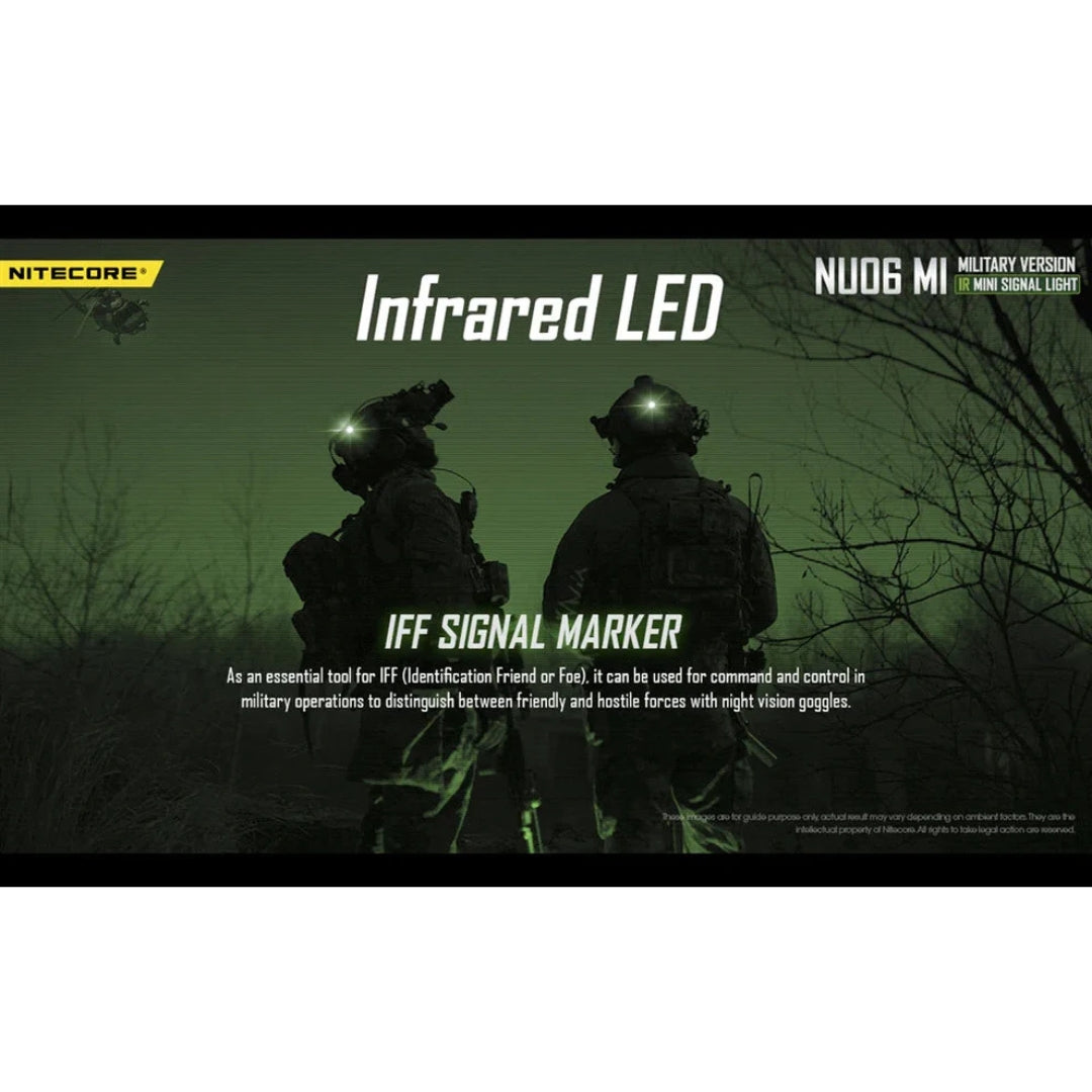 נורת סימון טקטי Nitecore NU06MI - 4 צבעים + IR, נטען USB-C