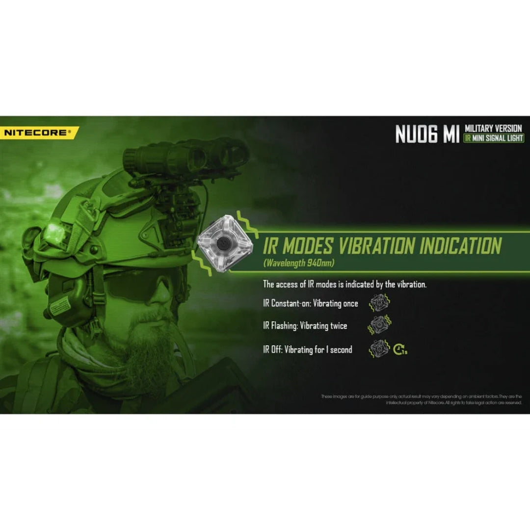 נורת סימון טקטי Nitecore NU06MI - 4 צבעים + IR, נטען USB-C