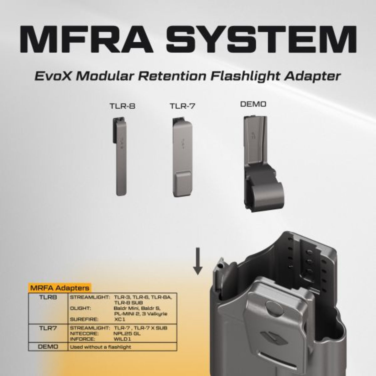 נרתיק פנימי (IWB) היברידי EVO X מבית Orpaz – נושא פנס עם אבטחה מגנטית