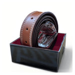 חגורת עור genuine leather חום